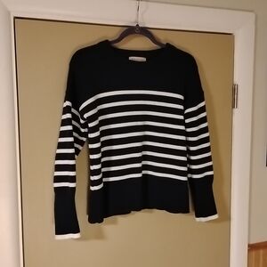 Philosophy Black and White Striped Sweater